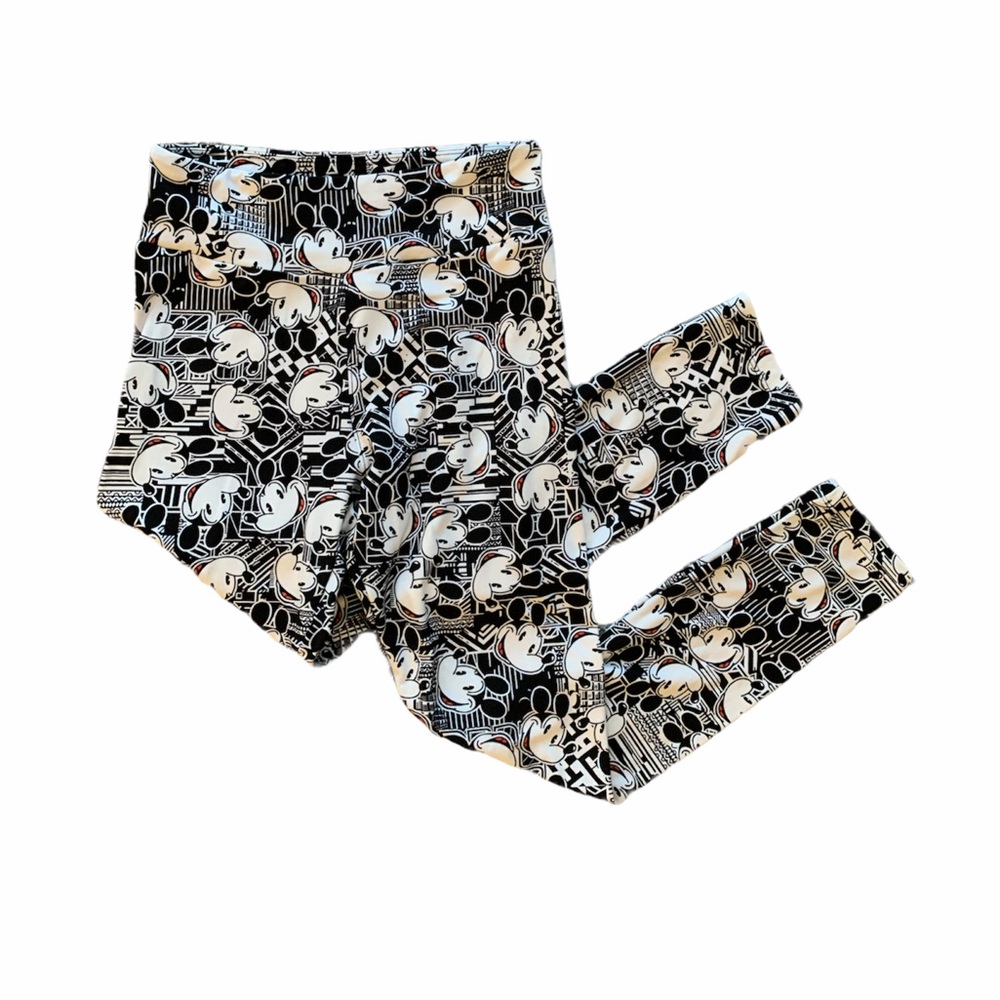 LuLaRoe Rare Black and White Mickey Mouse Leggings